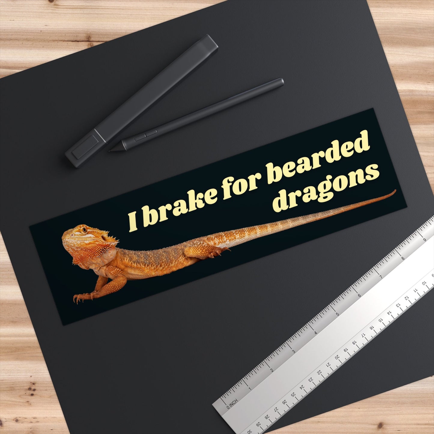 Bearded Dragon Bumper Sticker, I brake for bearded dragons, Cute Car Sticker, Reptile Stickers, Beardie Sticker