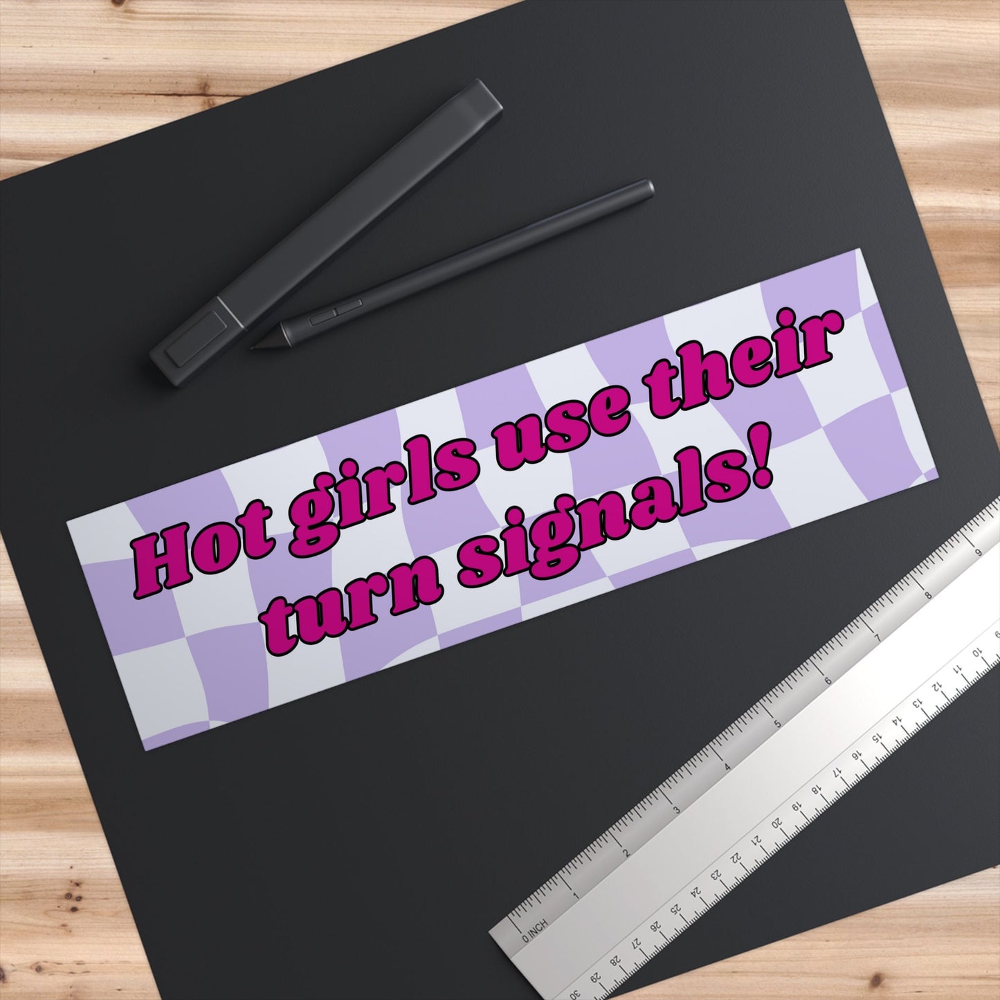 Hot Girls Use Turn Signals Bumper Sticker, Funny Car Decal