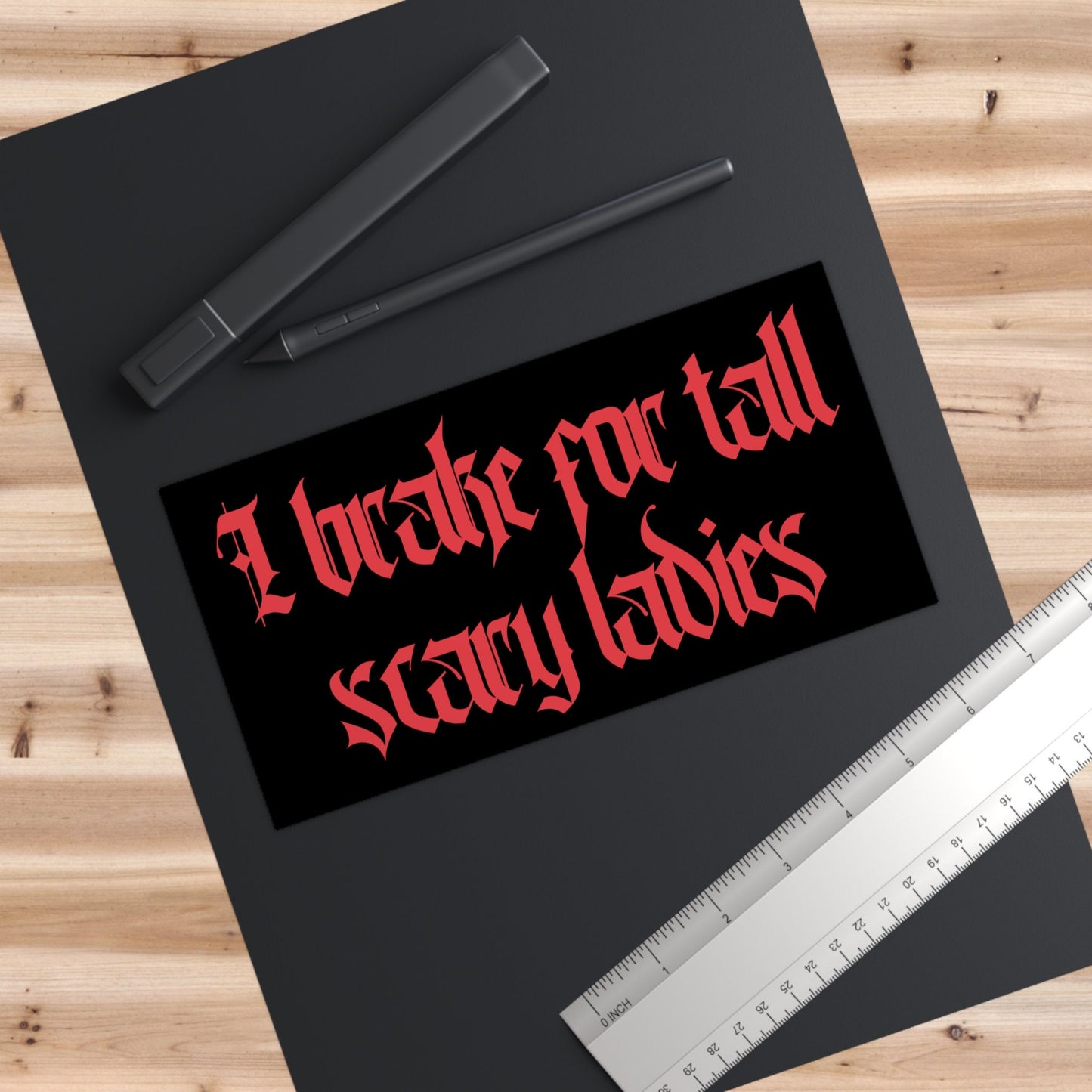 Tall Scary Ladies Bumper Sticker, Funny Retro Goth Car Decal