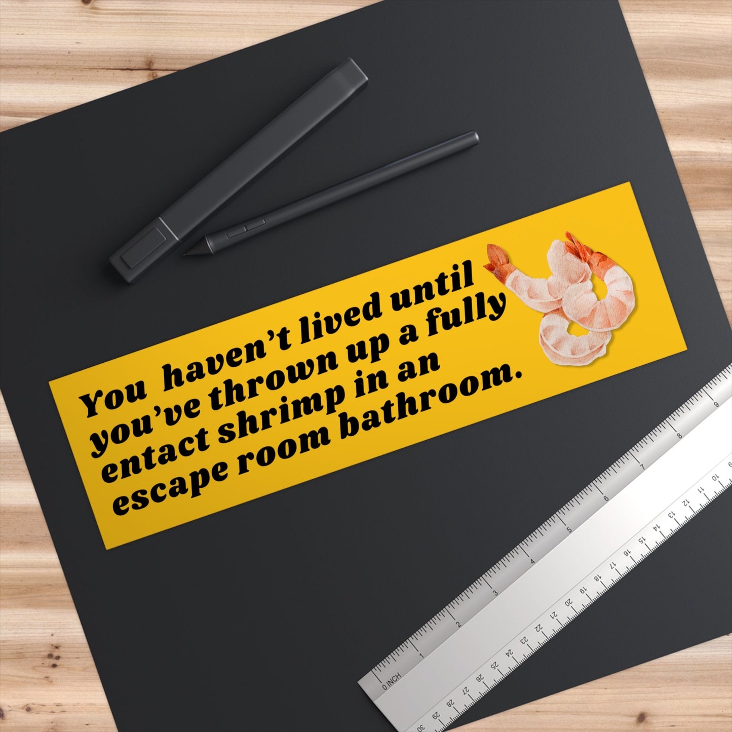 Cursed Shrimp Bumper Sticker, Funny Car Decal