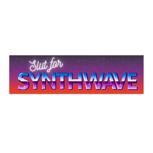 Synthwave Bumper Sticker: Retro Cyber Car Decal