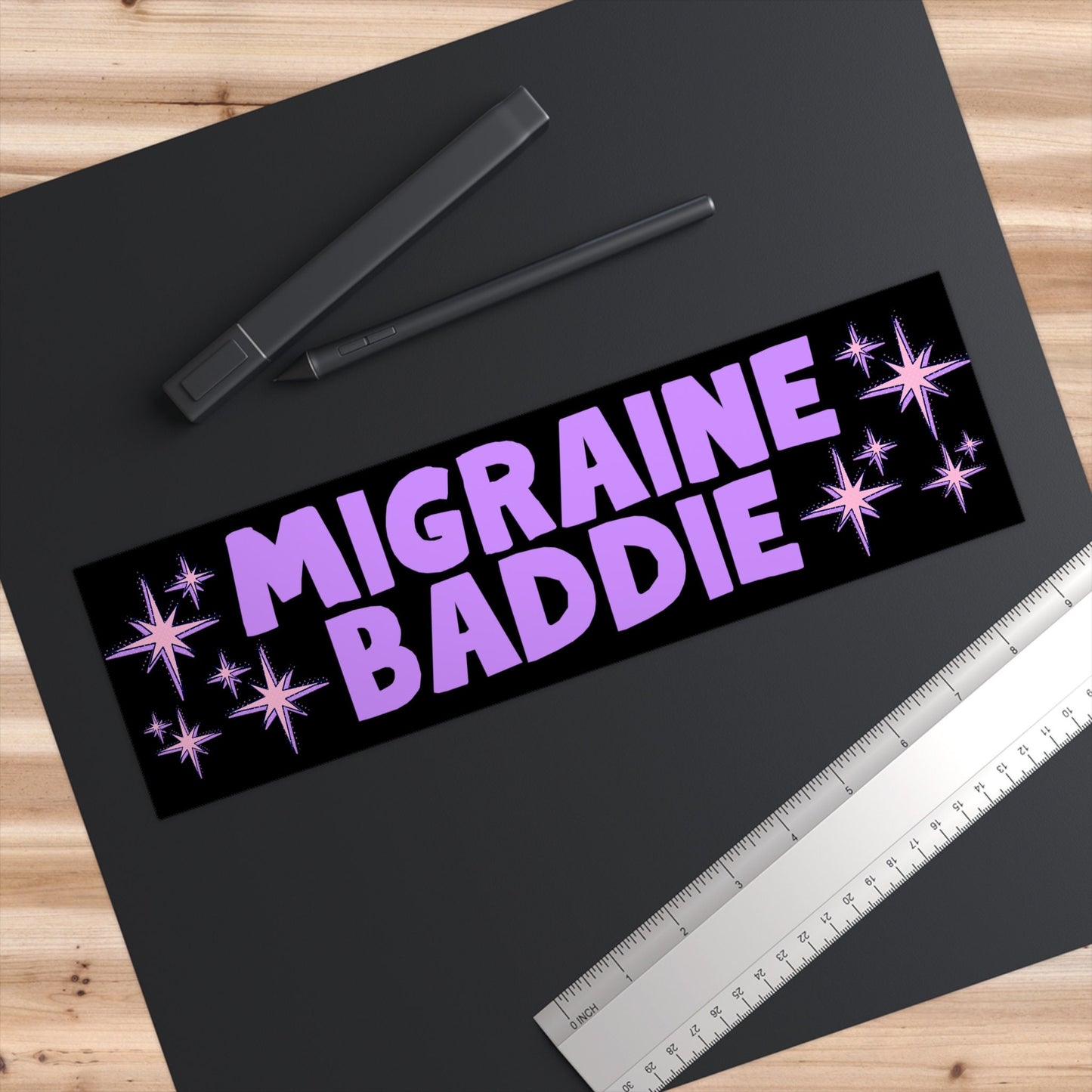 Migraine Baddie Bumper Sticker, Funny Car Sticker, Sarcastic Gift
