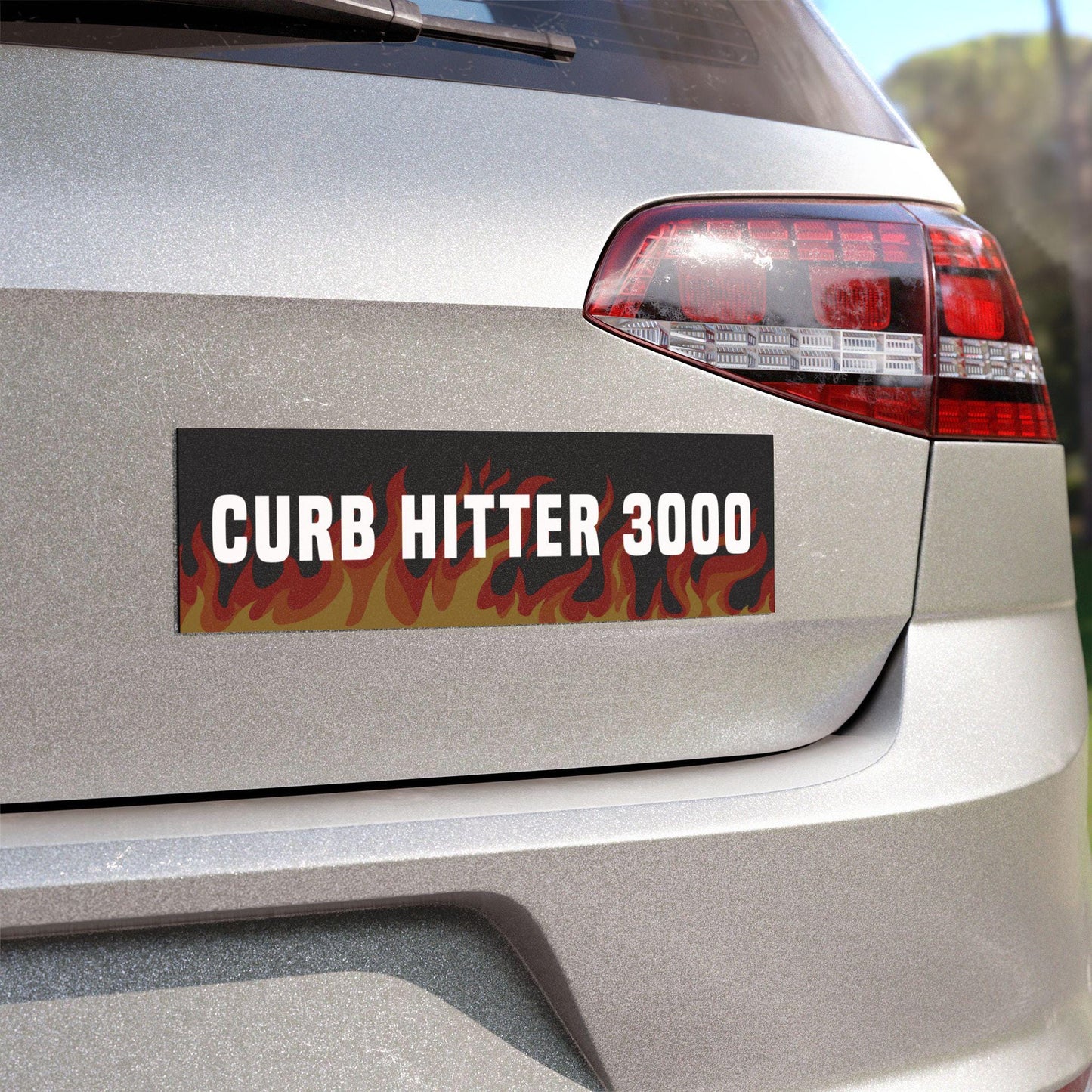 Curb Hitter Car Magnet, Funny Gifts for Friends, Cursed Bumper Sticker Weird
