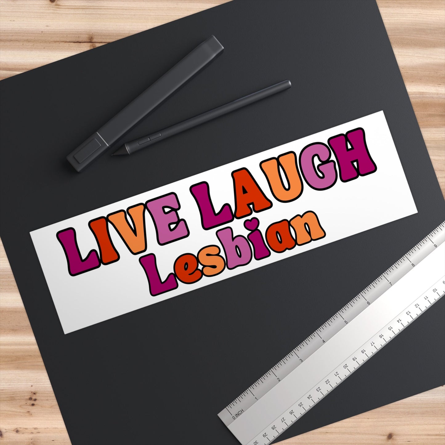 Live Laugh Lesbian Bumper Sticker, LGBTQ Car Sticker, Funny Gifts