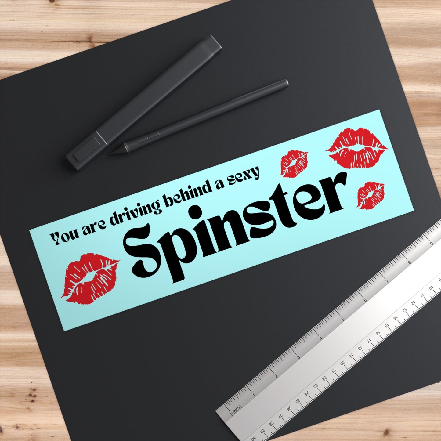Funny "Sexy Spinster" Bumper Sticker, Novelty Car Decal