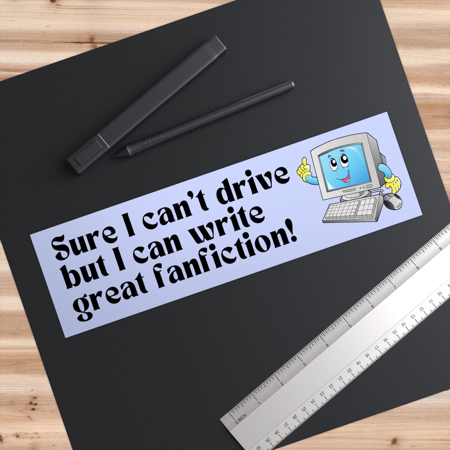Funny Fanfiction Bumper Sticker, Gen Z Novelty Car Decal