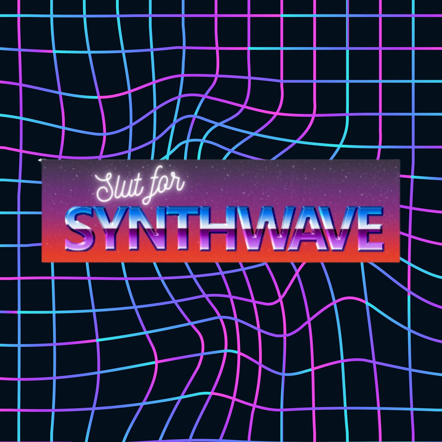 Synthwave Bumper Sticker: Retro Cyber Car Decal