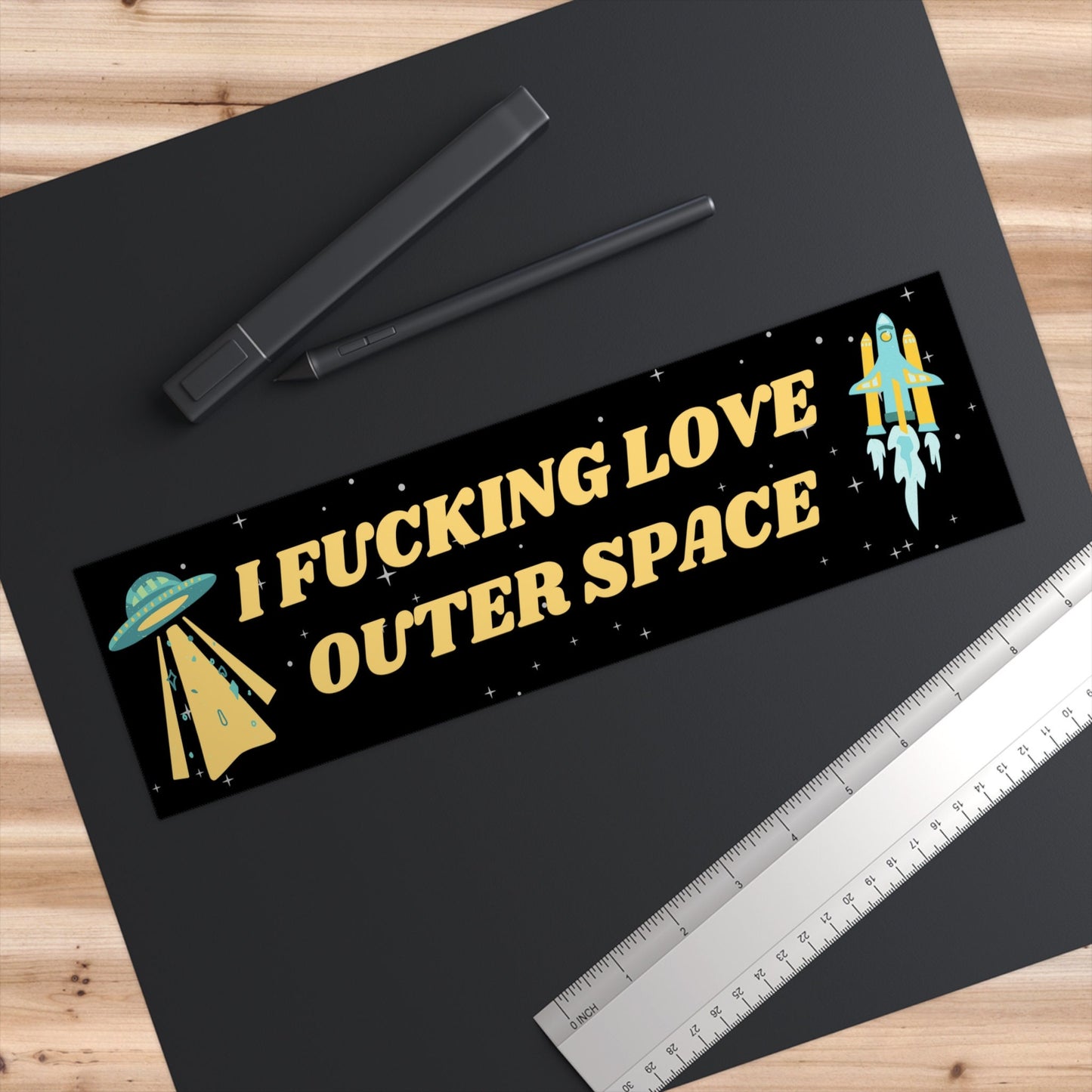 I Love Space Bumper Sticker, Funny Car Decal