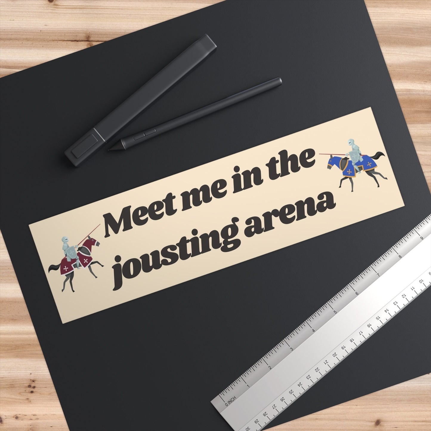 Meet Me in the Jousting Arena Bumper Sticker, Ren Faire Car Decal