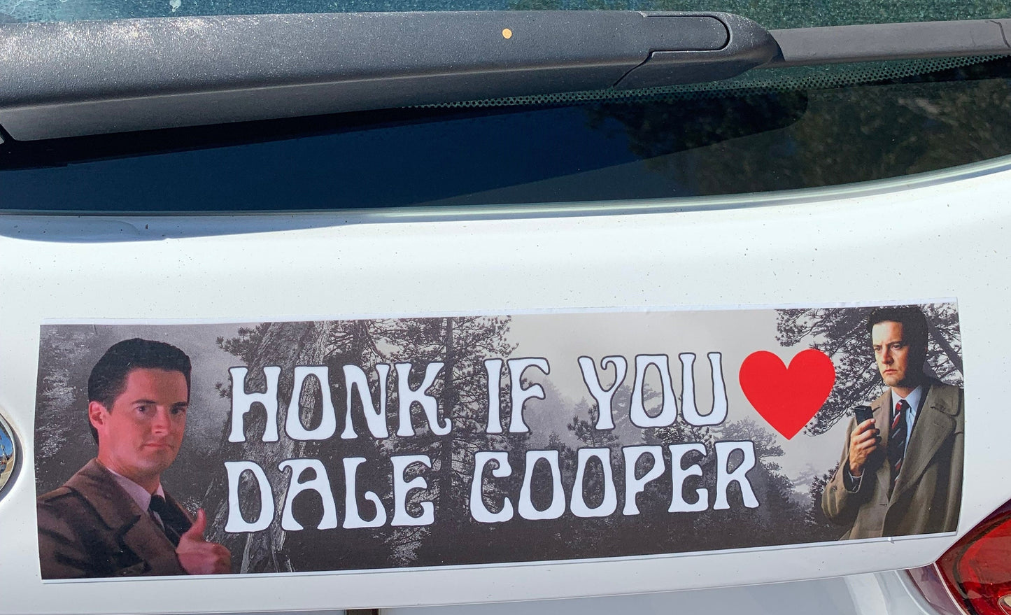 Twin Peaks Dale Cooper Bumper Sticker, Honk if you love Dale Cooper Bumper Sticker, FBI Agent Dale Cooper Sticker, Christmas Gift