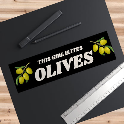 Olive Hater Bumper Sticker, Funny Car Decal, Waterproof Vinyl