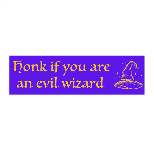 Evil Wizard Bumper Sticker, Funny Car Decal, Cursed Gift