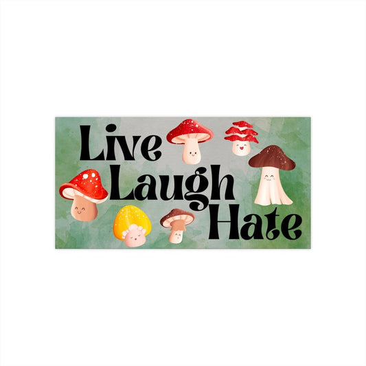 Live Laugh Hate Mushroom Bumper Stickers Gen Z, Cute Mushroom Cottagecore Mushroom Stickers