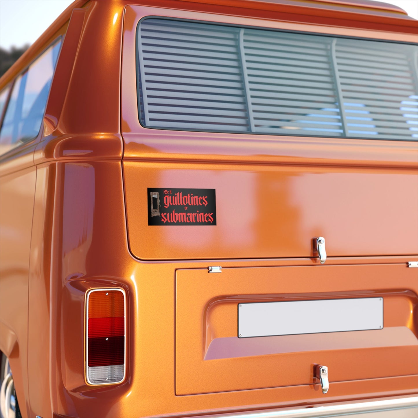 Eat the Rich Bumper Sticker, Guillotines or Submarines, Waterproof Vinyl