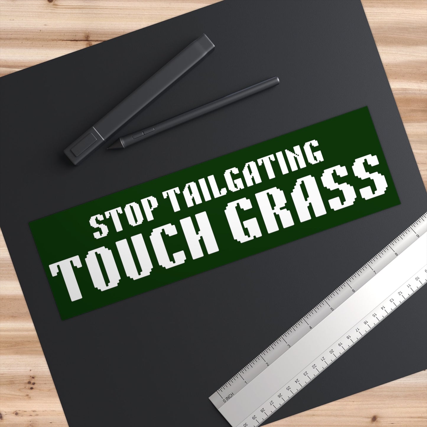 Touch Grass Bumper Sticker, Stop Tailgating, Matte Vinyl
