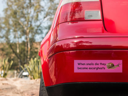 Escargosts Snail Joke Bumper Sticker, Waterproof Vinyl