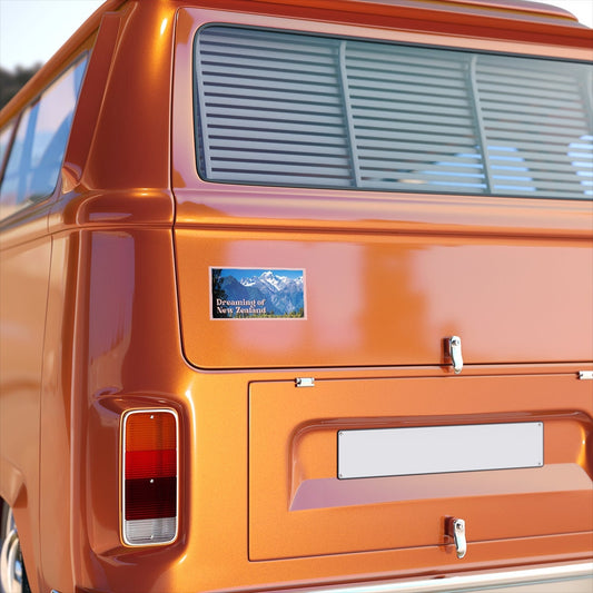 New Zealand Mountain Vinyl Bumper Sticker, Retro Travel Car Decal