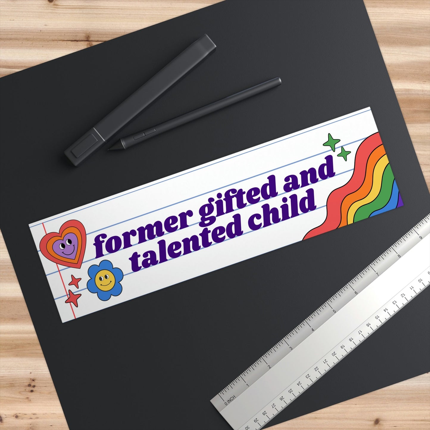 Former Gifted and Talented Child Bumper Sticker, Funny Y2K Car Decal