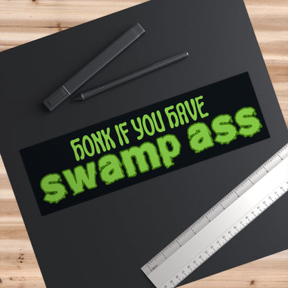 Funny 'Swamp Ass' Bumper Sticker, Waterproof Car Decal