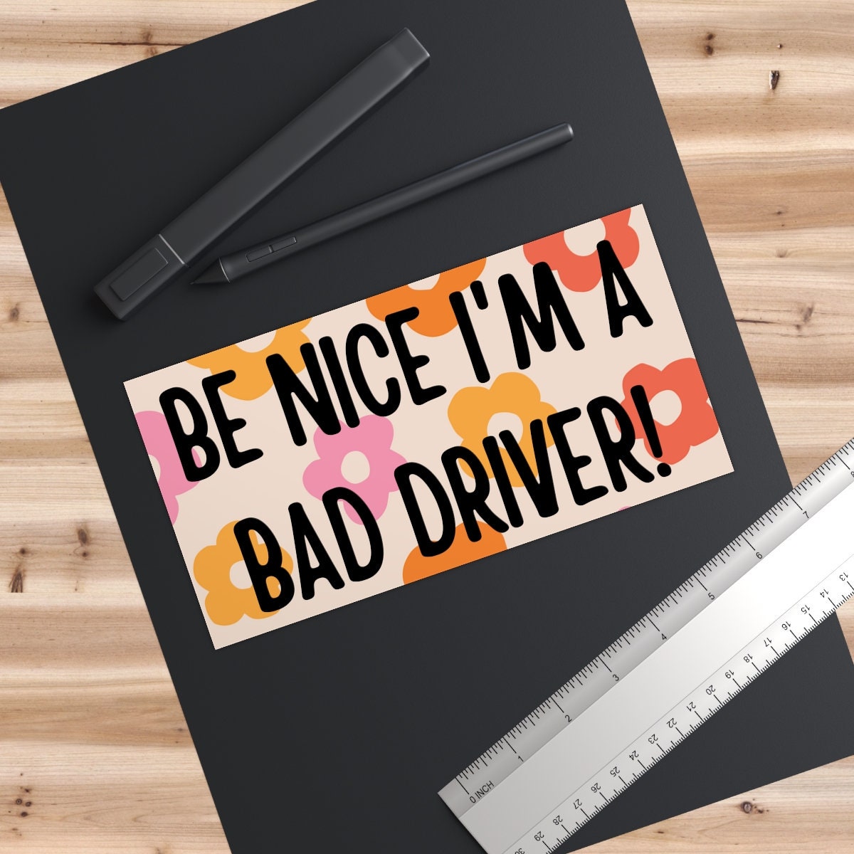Bad Driver Bumper Sticker, Retro Gen Z Car Decal