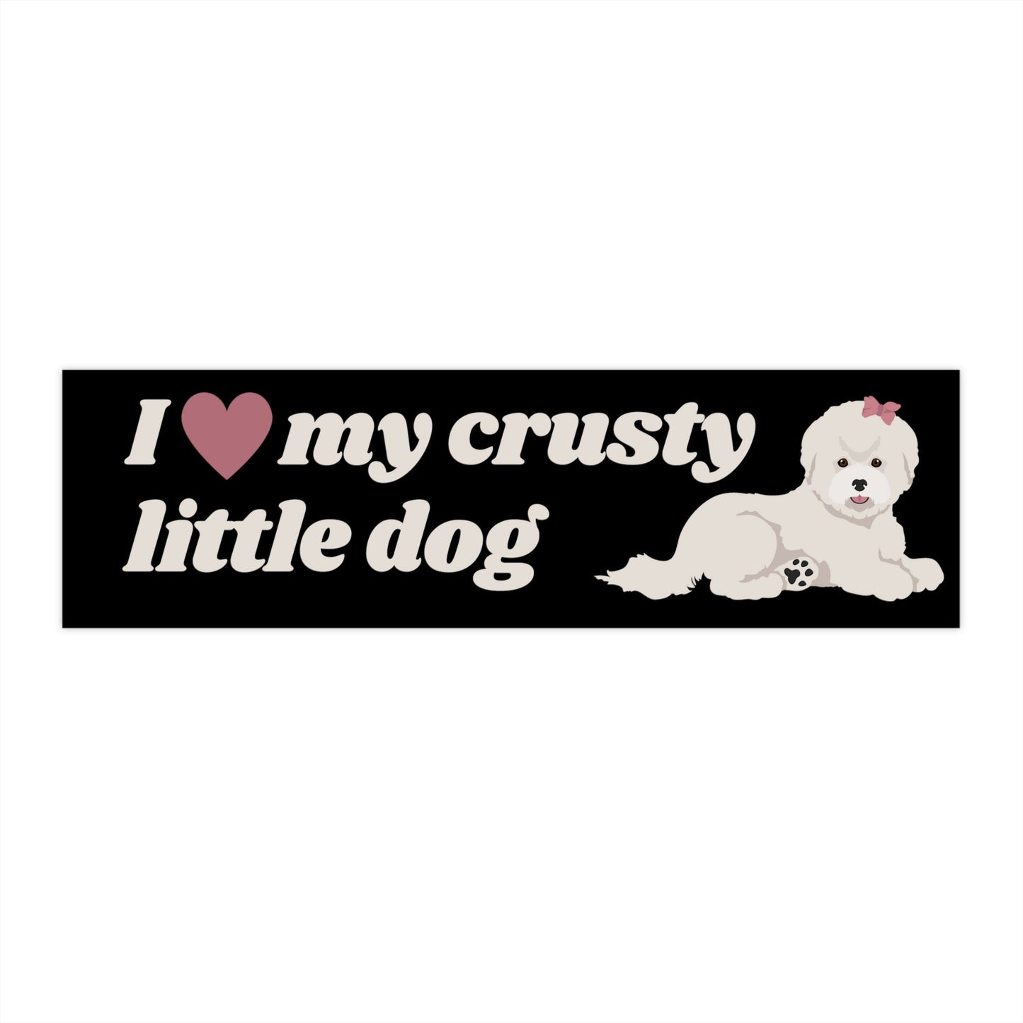 Bichon Frise Bumper Sticker, White Dog Mom Gift