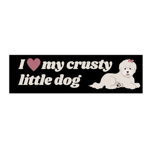 Bichon Frise Bumper Sticker, White Dog Mom Gift