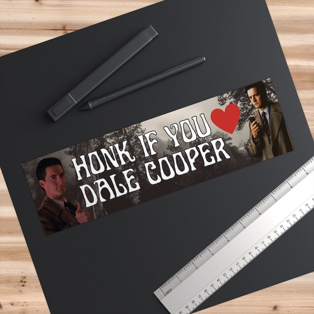 Twin Peaks Dale Cooper Bumper Sticker, Honk if you love Dale Cooper Bumper Sticker, FBI Agent Dale Cooper Sticker, Christmas Gift