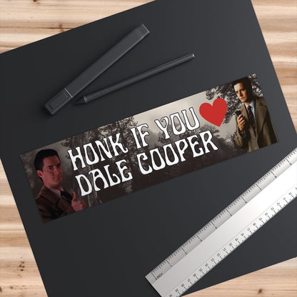 Twin Peaks Dale Cooper Bumper Sticker, Honk if you love Dale Cooper Bumper Sticker, FBI Agent Dale Cooper Sticker, Christmas Gift