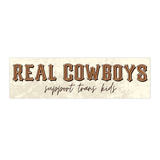 Real Cowboys Support Trans Kids Vinyl Bumper Sticker