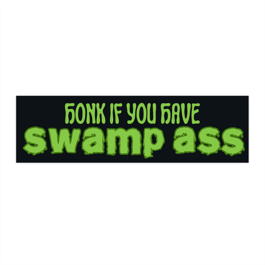 Funny 'Swamp Ass' Bumper Sticker, Waterproof Car Decal