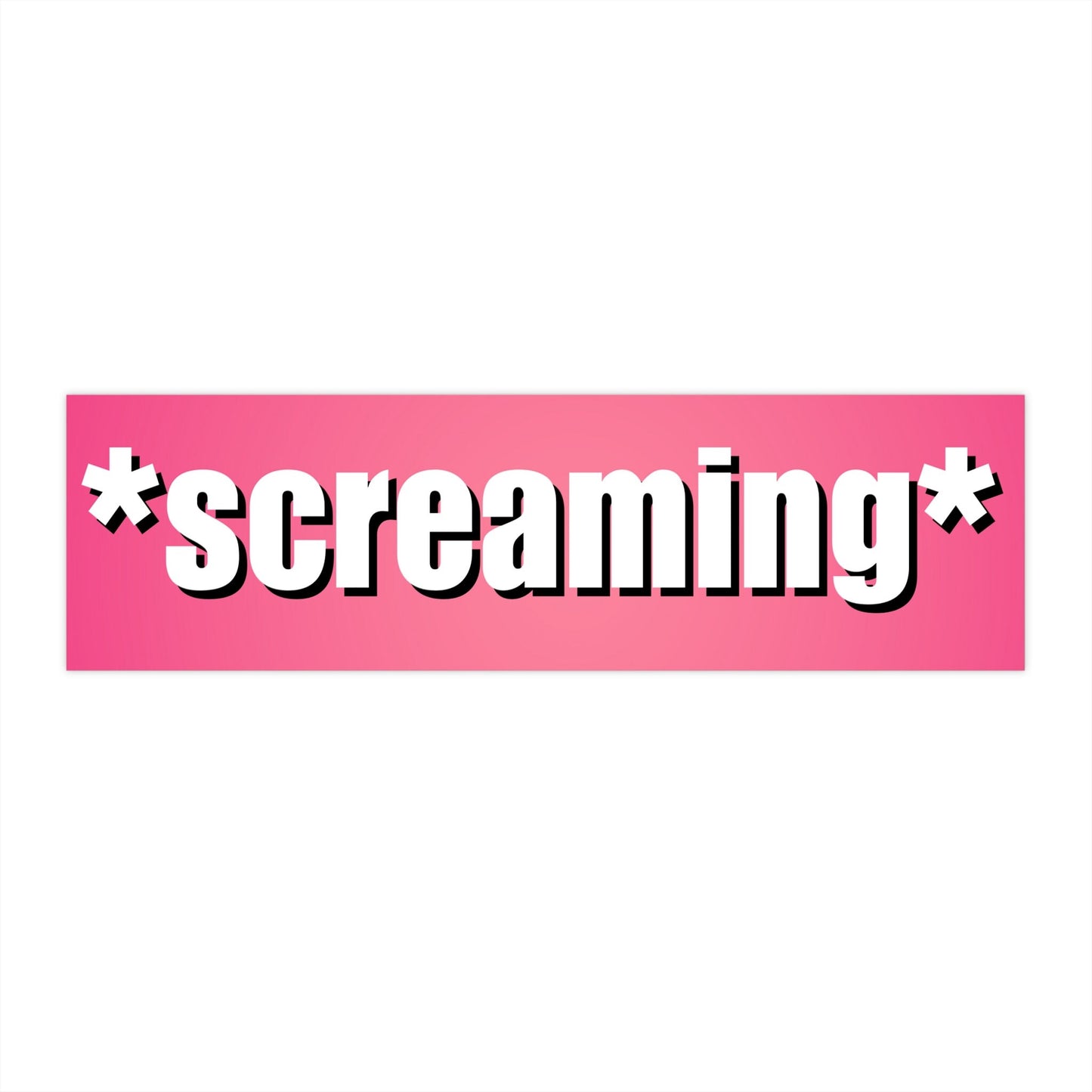 Screaming Meme Bumper Sticker, Pink Car Decor