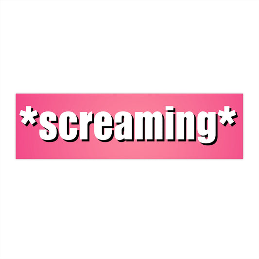 Screaming Meme Bumper Sticker, Pink Car Decor