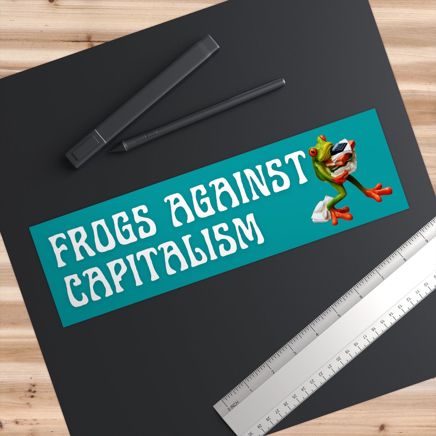 Frogs Against Capitalism Bumper Sticker, Funny Leftist Car Decal