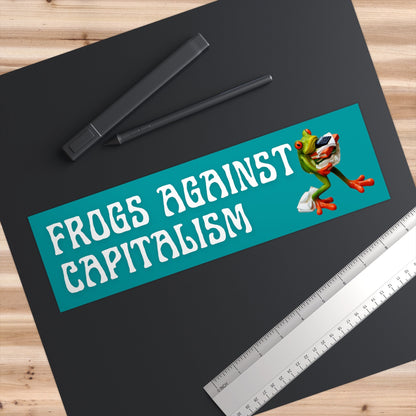 Frogs Against Capitalism Bumper Sticker, Funny Leftist Car Decal