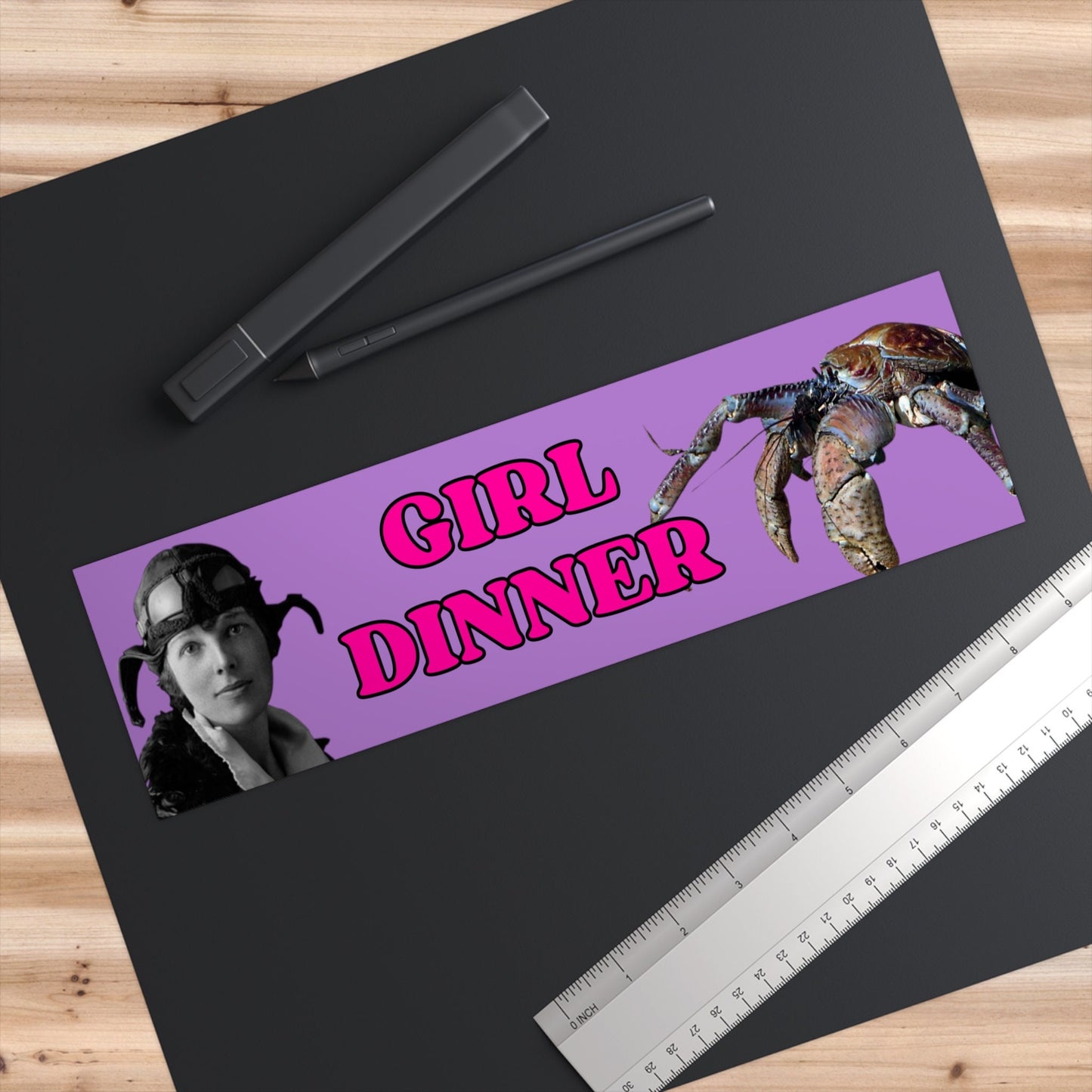 Girl Dinner Bumper Sticker, Funny Novelty Car Decal