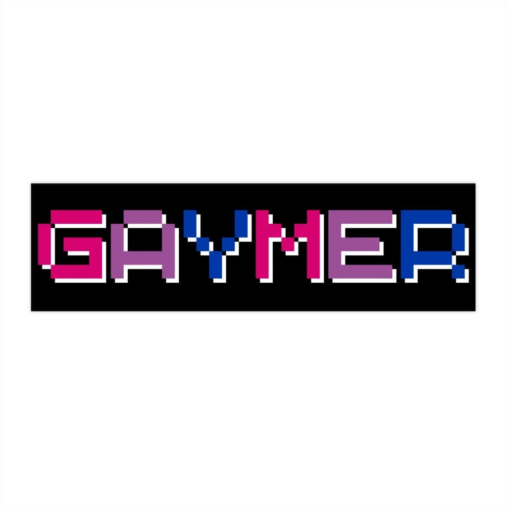 Bi Pride Gamer Bumper Sticker, Bisexual Flag Car Decal
