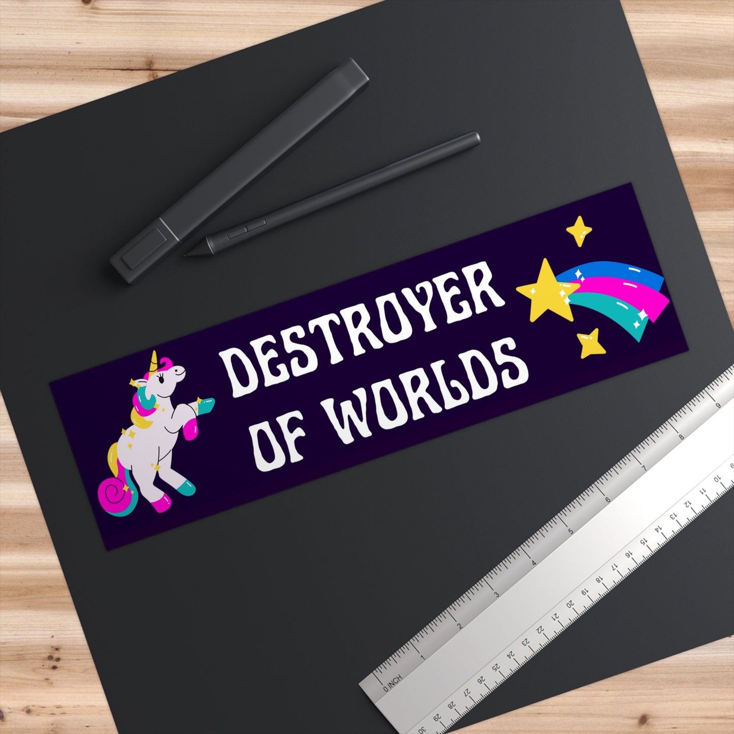Destroyer of Worlds Bumper Sticker | Waterproof Vinyl, Cursed Meme