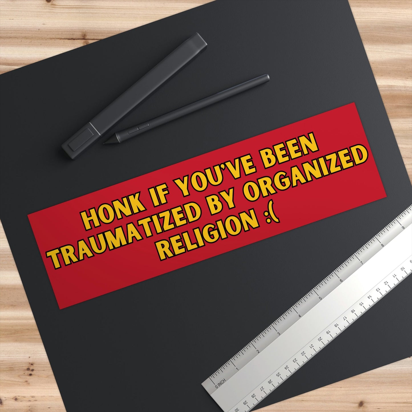 Honk if Traumatized by Religion Bumper Sticker, Funny Religious Trauma Gift