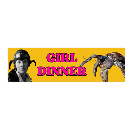 Girl Dinner Vinyl Bumper Sticker, Funny Car Decal