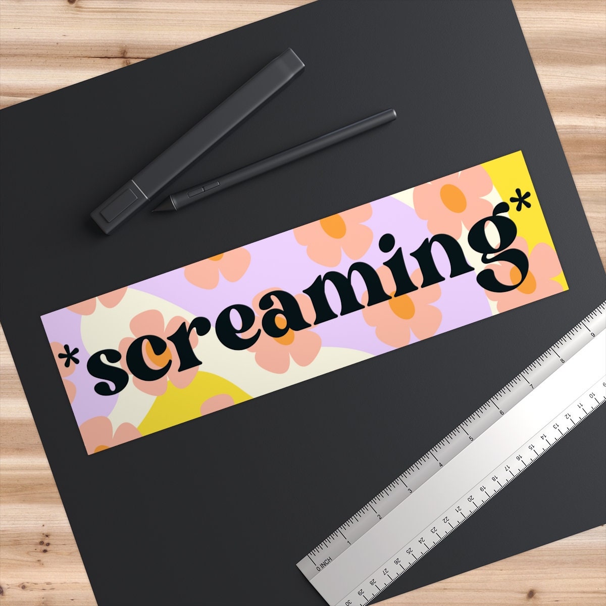 Screaming Meme Bumper Sticker, Funny Gen Z Car Decal