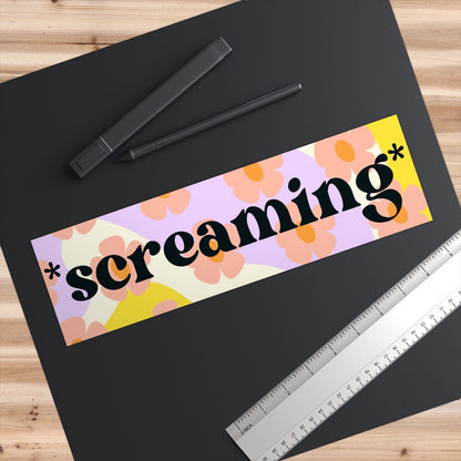 Screaming Meme Bumper Sticker, Funny Gen Z Car Decal