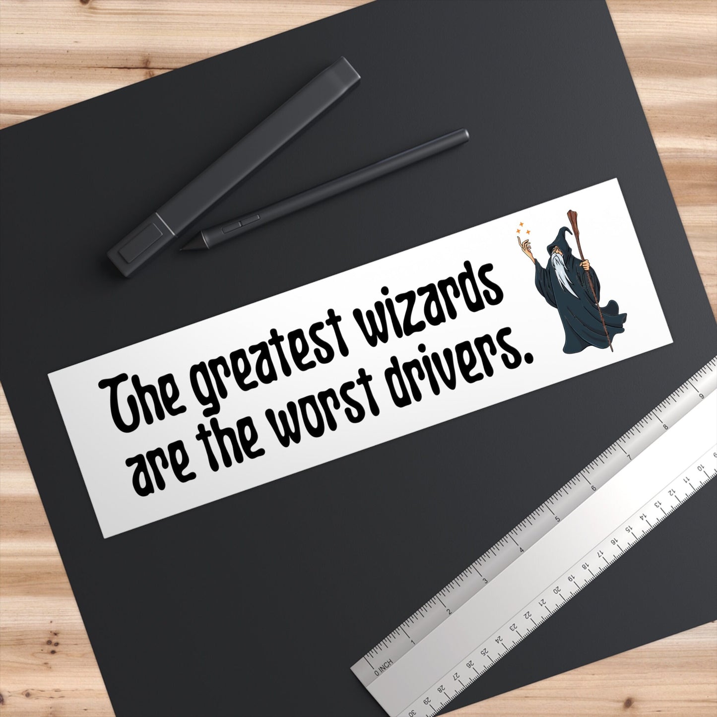 Funny Wizard Bumper Sticker, TTRPG Meme, Bad Driver Vinyl Decal