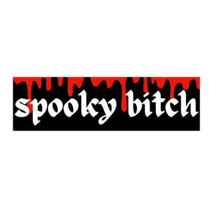 Spooky Bitch Bumper Sticker, Funny Bumper Stickers Gen Z, Goth Girlfriend Auto Decal, Weird Gift for Horror Fans, Christmas Gift