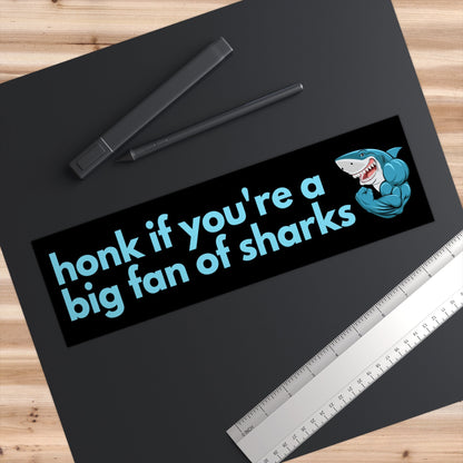 Funny Shark Bumper Sticker, Honk if You Love Sharks, Vinyl Car Decal
