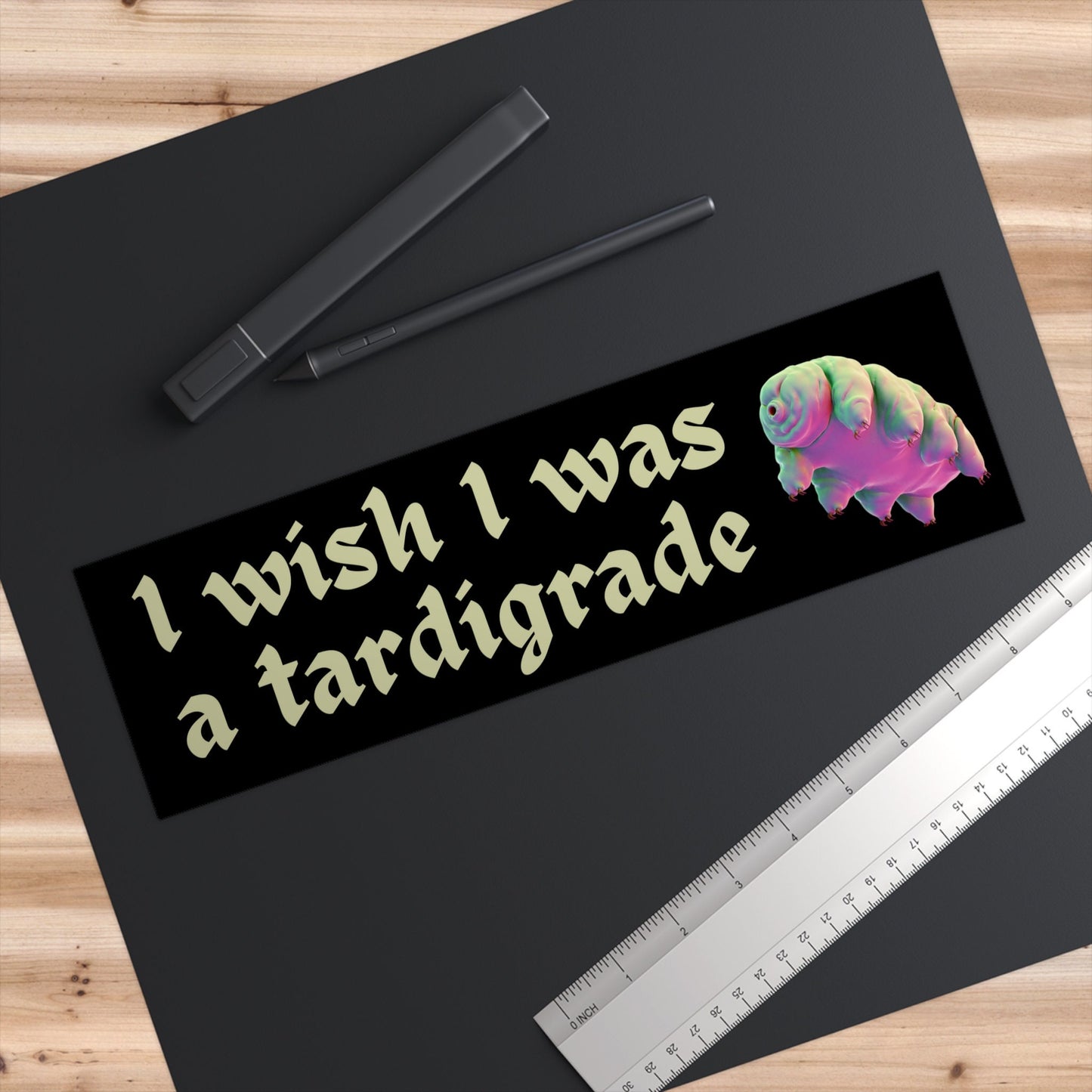 Tardigrade Bumper Sticker, 'I wish I was a tardigrade' Meme, Waterproof Vinyl Decal