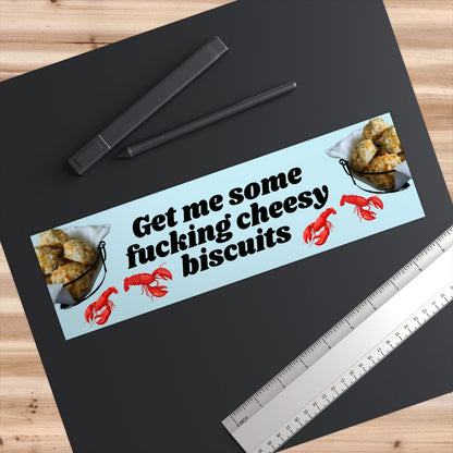 Cheesy Biscuits Bumper Sticker, Cursed Meme, Funny Car Decal
