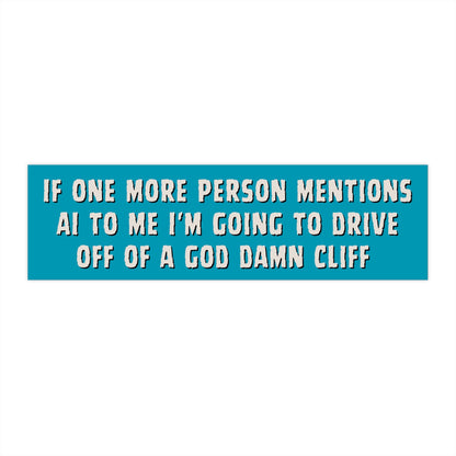 Drive Off Cliff Bumper Sticker, Funny Car Decal