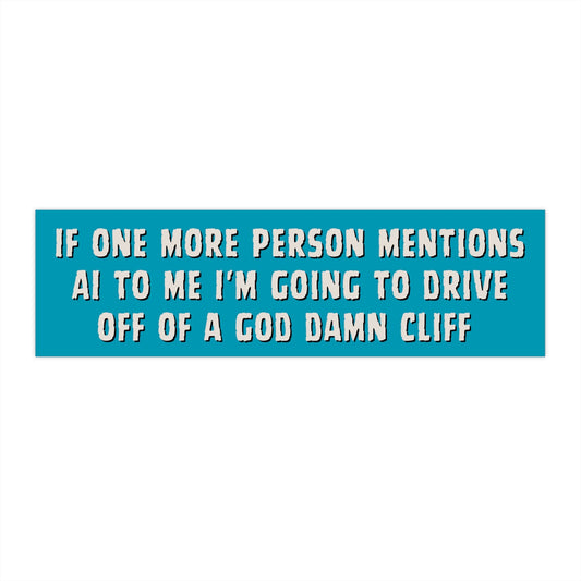 Drive Off Cliff Bumper Sticker, Funny Car Decal