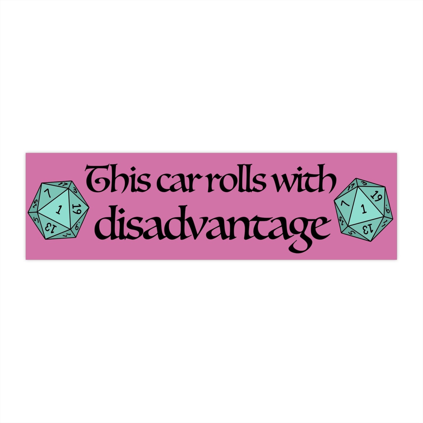 D20 Car Bumper Sticker, Nerdy Dungeon Master Gift