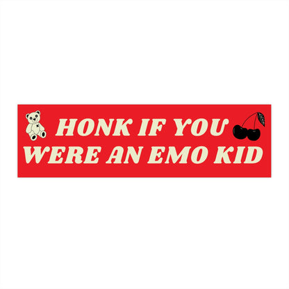 Honk if You Were Emo Bumper Sticker, Waterproof Vinyl Car Decal
